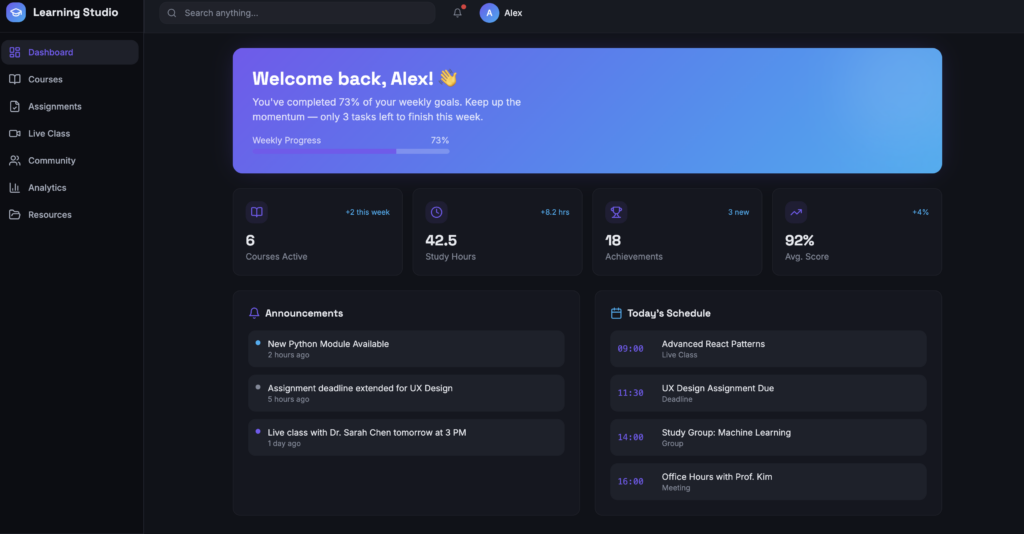 My webpage for tracking students' learning process. 